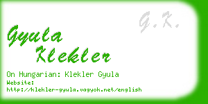 gyula klekler business card